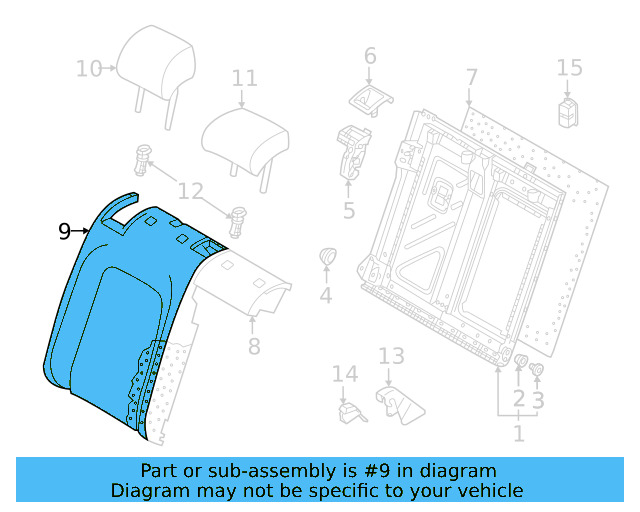Seat Back Cover 11A-885-806-P-WYJ - View 3