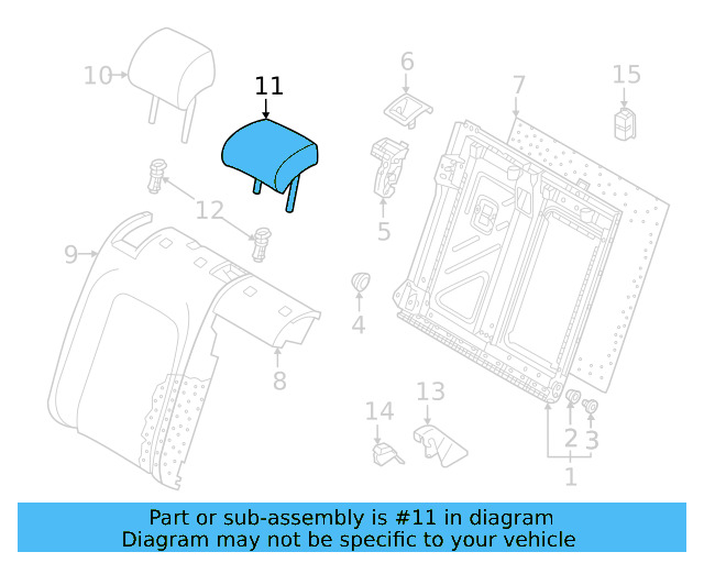 Headrest, Center 11A-885-900-55K - View 3