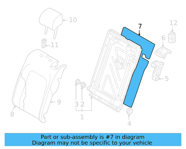 Seat Back Panel 5G0-885-753-CA9 - View 4