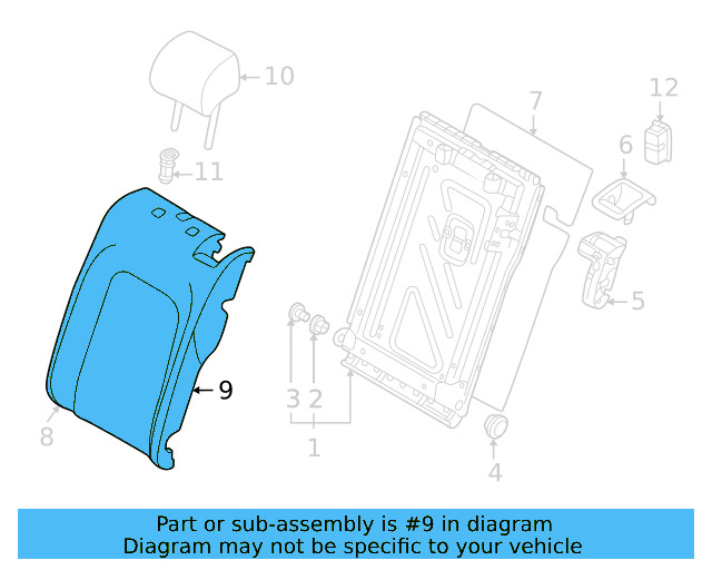 Seat Back Cover 11A-885-805-F-WYJ - View 3