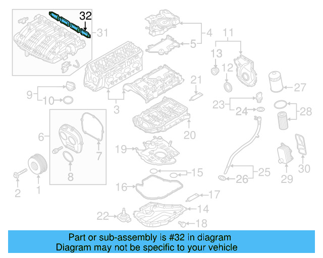 Engine Intake Manifold Gasket 06K-129-717-A - View 6