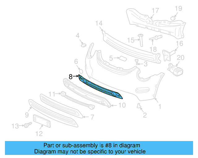 Lower Grille 1C0-807-681-E-01C - View 8