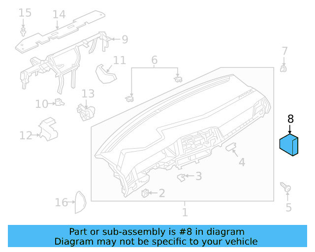 Instrument Panel Insert 5G0-863-501-A - View 6