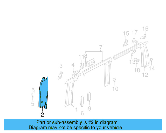 Pillar Trim 705-867-038-2VW - View 3