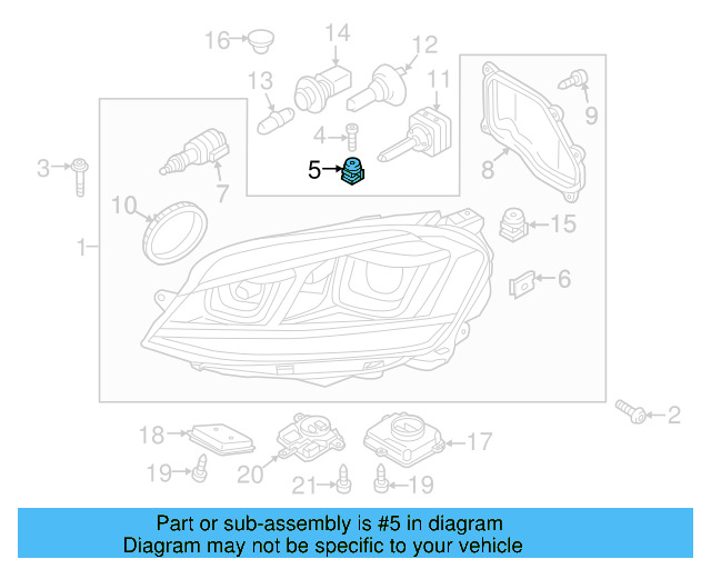 Headlamp Assembly Spacer 5G0-806-305 - View 13