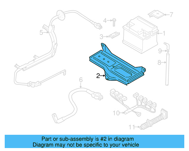Battery Tray 8D0-805-213-A - View 4