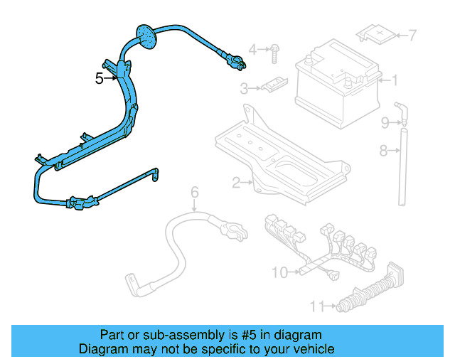 Positive Cable 8D1-971-225-E - View 3
