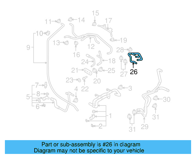 Upper Hose 7L0-122-101-M - View 4