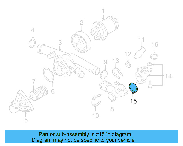 Engine Coolant Outlet Gasket 03H-121-041-B - View 8
