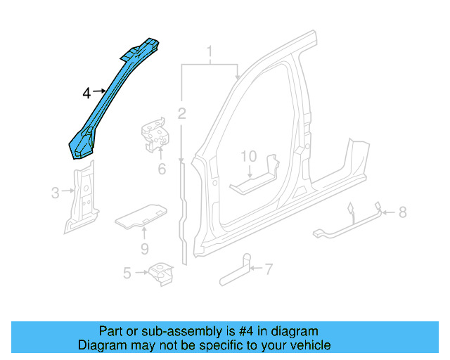 Windshield Pillar Reinforced 7L0-809-193-E - View 3