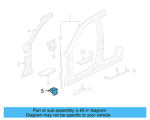 Windshield Pillar Reinforced Support 7L0-803-693-A - View 3