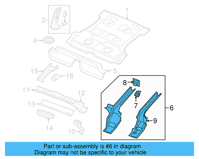 Rear Rail Assembly 5N0-803-501 - View 3