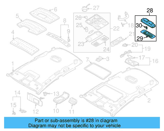 O'head Lamp Lens 3C0-947-291-F-71N - View 17