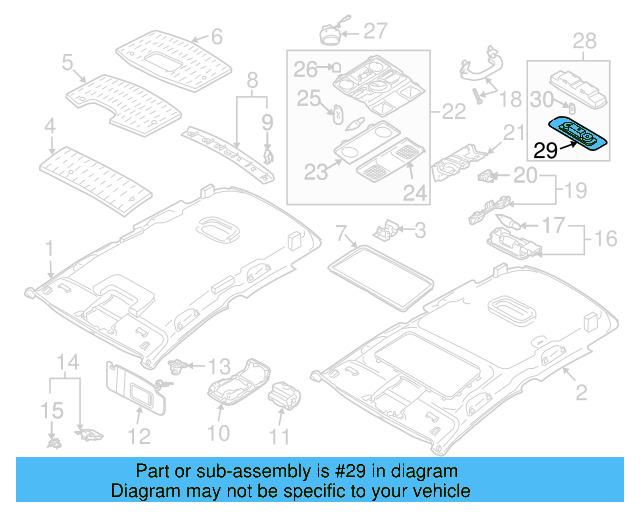 O'head Lamp Lens 3C0-947-291-F-71N - View 18