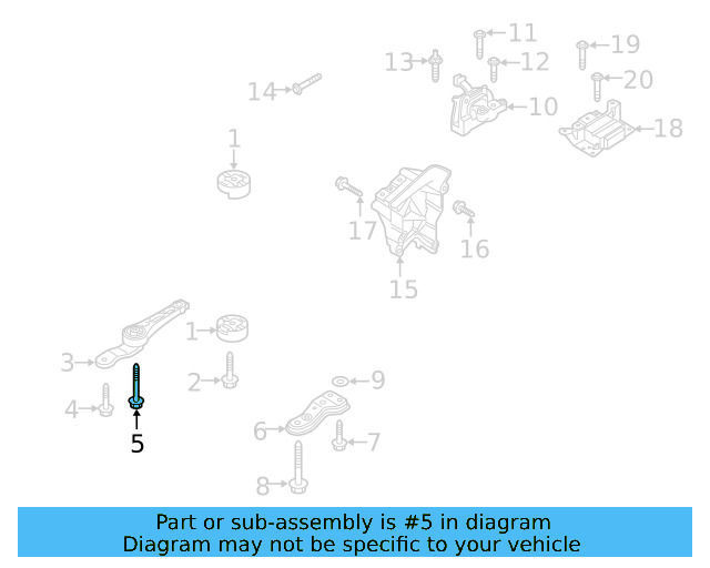 Rear Support Mount Bolt N-107-847-01 - View 5