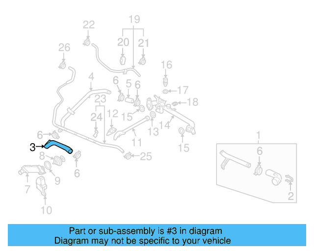 Water Hose 079-121-096-Q - View 3
