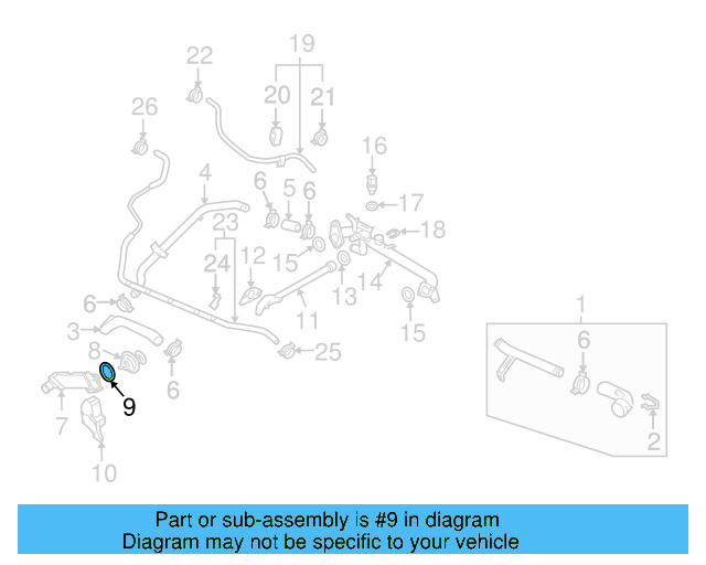Engine Coolant Thermostat Gasket N-901-368-02 - View 19