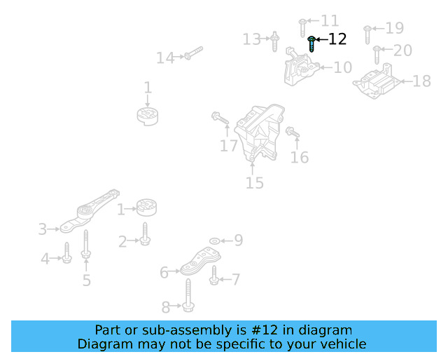 Motor Mount Mount Bolt N-105-524-04 - View 75