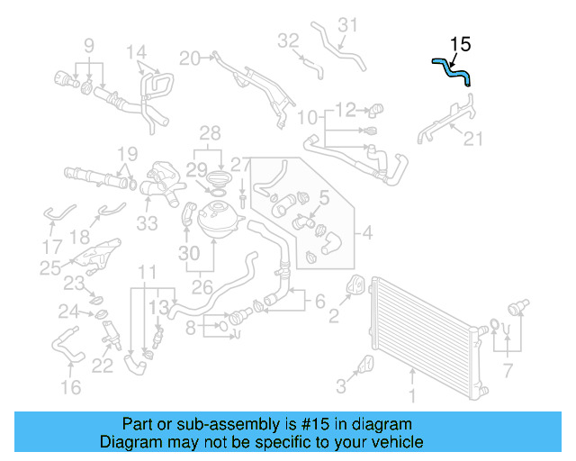 Engine Coolant Hose 1J0-121-447-AG