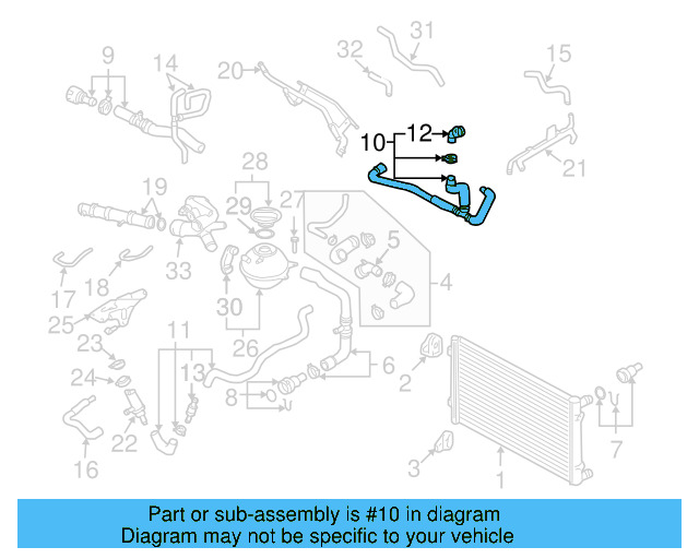 HVAC Heater Hose 1J0-122-073-BR - View 3
