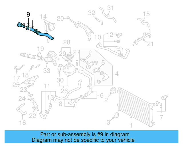 HVAC Heater Hose 1J0-122-157-FK