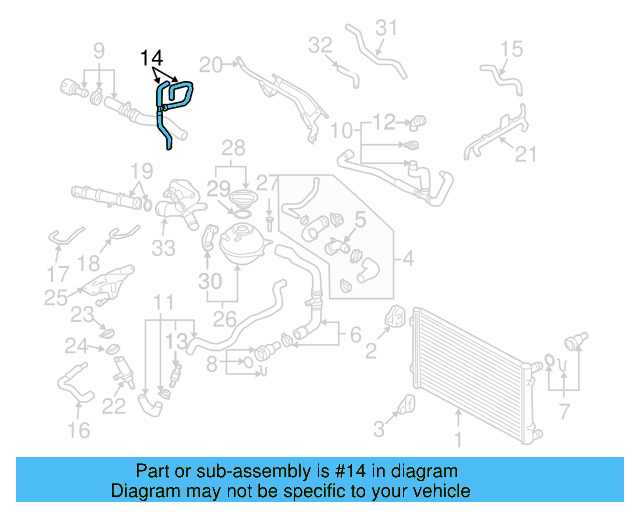 Engine Coolant Hose 1J0-122-447-FK