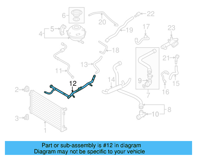 Engine Coolant Crossover Pipe 06A-121-065-CM - View 4