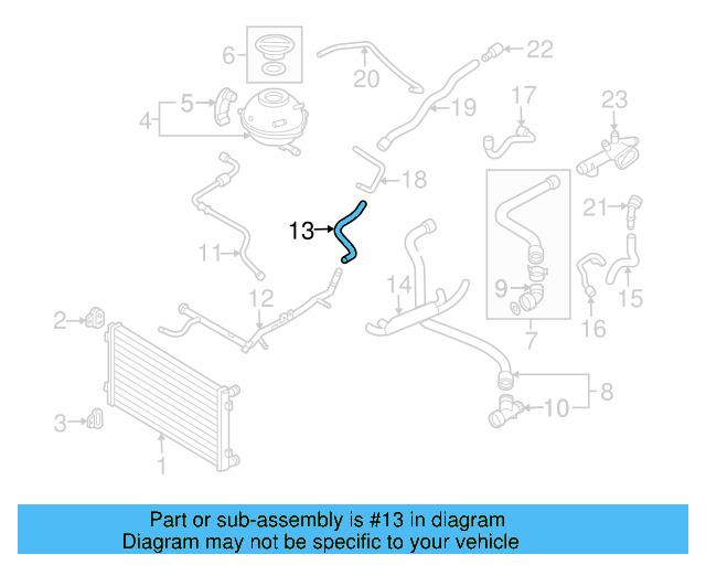 Water Pipe 06A-121-065-CM - View 3