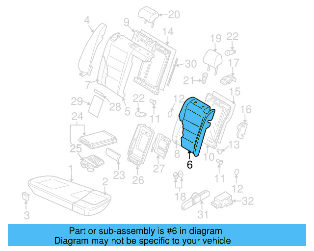 Seat Cushion Pad 3C0-881-375-AE - View 5