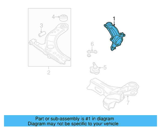 Steering Knuckle 1J0-407-255-AG - View 10