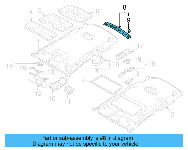 Rear Header Trim 1K6-867-617-D-82V - View 3