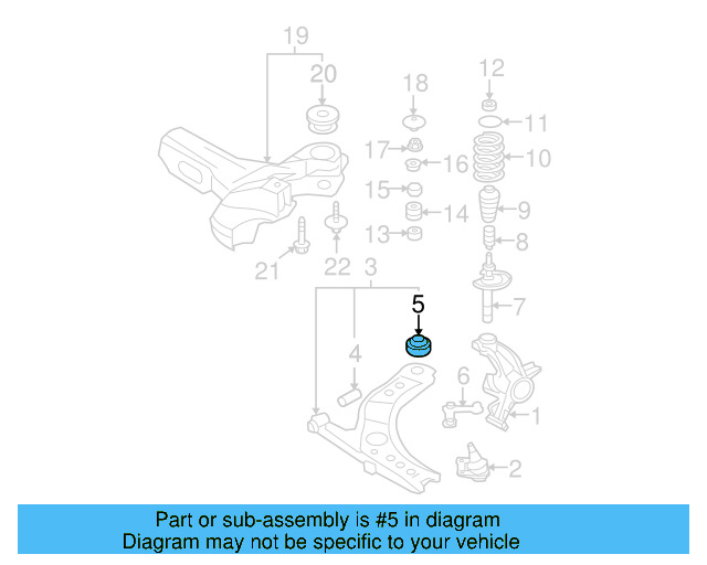 Lower Control Arm Rear Bushing 1J0-407-181 - View 17