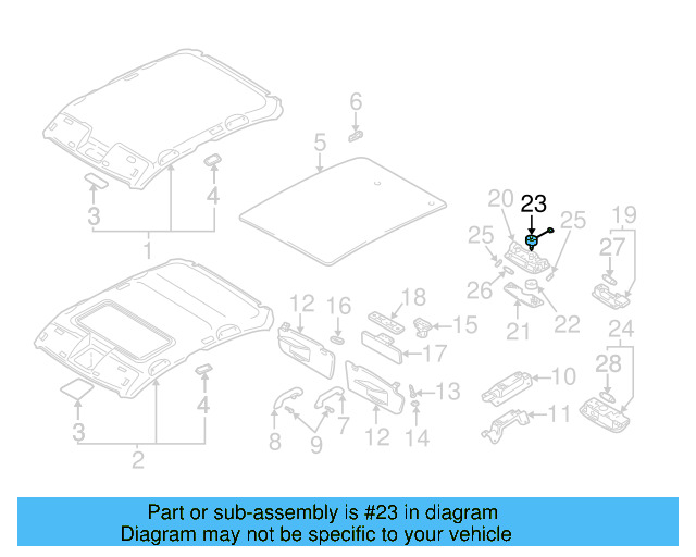 Sunroof Switch 1J0-959-613-G-Y20 - View 10