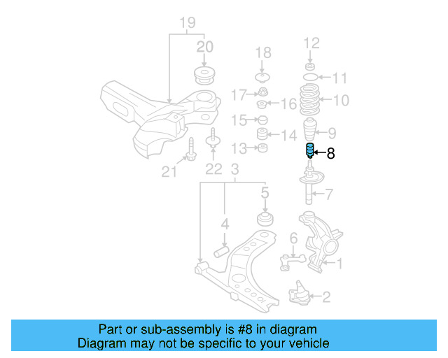 Strut Bumper 1J0-412-303 - View 8