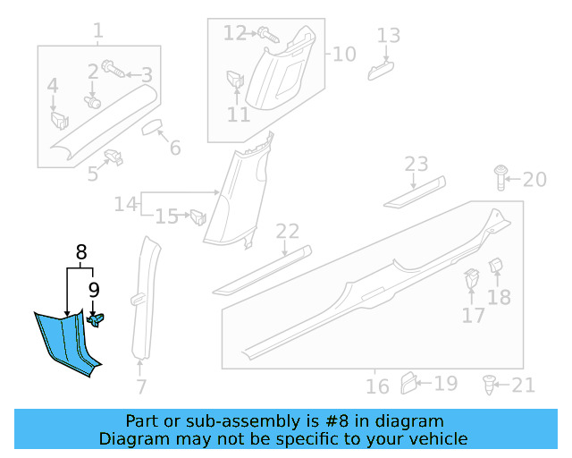 Kick Panel Trim 561-863-483-ZA2 - View 3