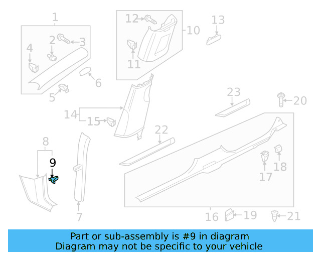 Kick Panel Trim Clip 1C0-867-207 - View 32