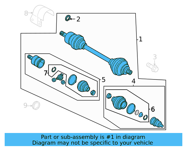 Axle Assembly 5Q6-407-271-L - View 3