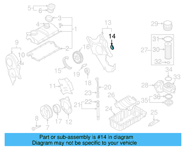 Inner Timing Cover Plug 038-971-904 - View 16