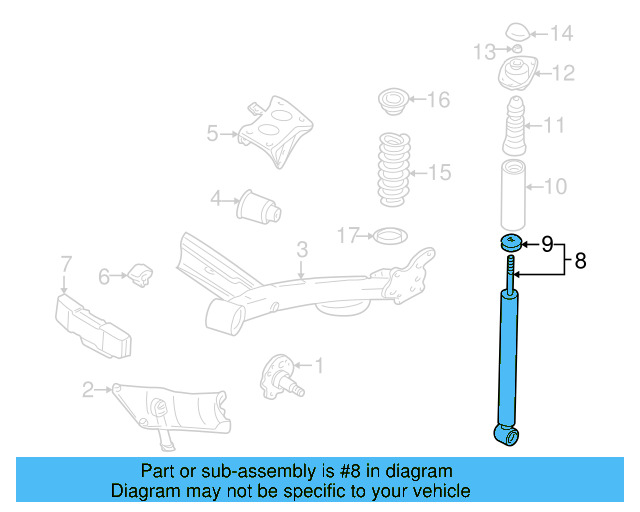 Suspension Shock Absorber 1J0-513-025-DA - View 6