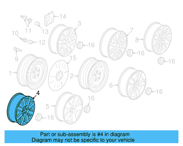 Wheel, Alloy 3C0-601-025-F-8Z8 - View 2