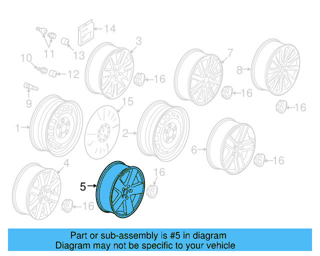 Wheel, Alloy 3C0-601-025-E-88Z - View 6
