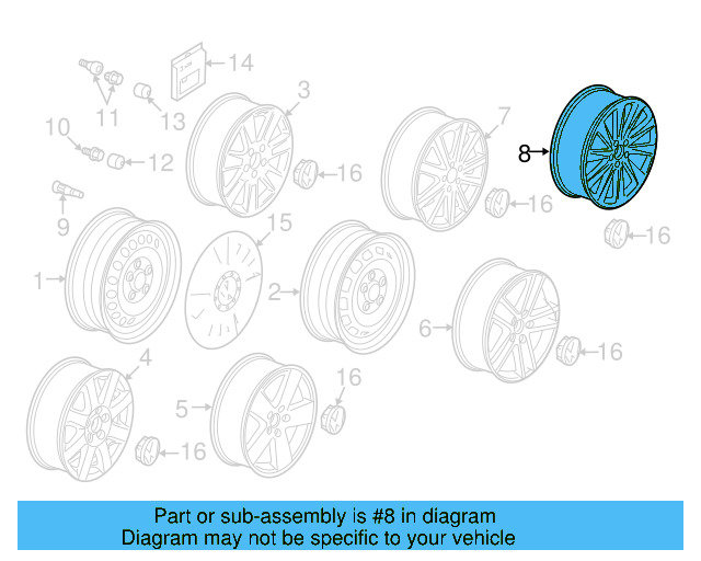 Wheel, Alloy 3C0-601-025-BA-QQ9 - View 14