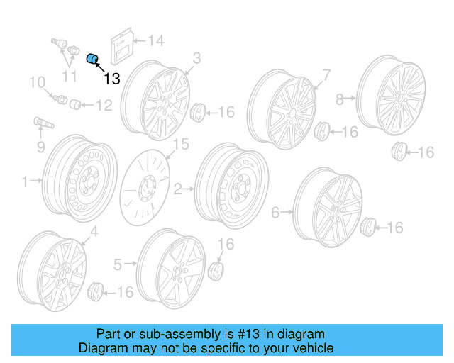 Wheel Bolt Cap 1K0-601-173-A-9B9 - View 52