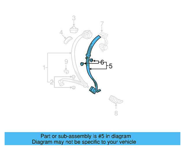 Seat Belt Assembly 3C1-857-706-T-RAA
