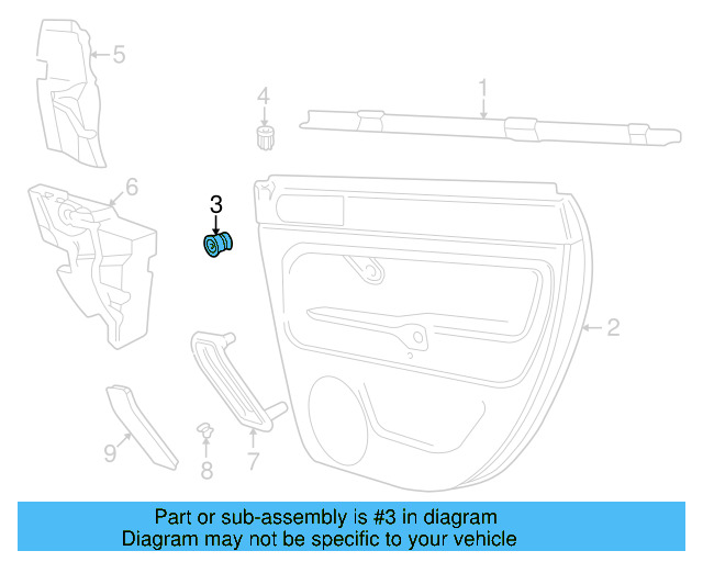 Door Trim Panel Clip 3B0-868-243 - View 34