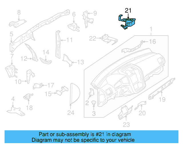 Instrument Panel Center Support 1K0-857-890 - View 11