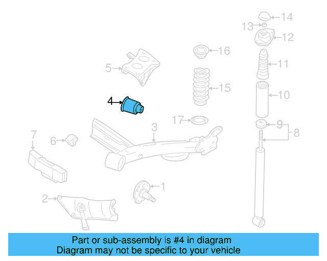 Axle Beam Rubber Mount 6R0-501-541-A - View 3