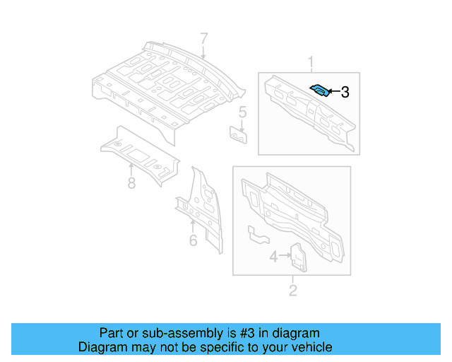 Rear Body Panel Bracket 3C5-813-589 - View 11