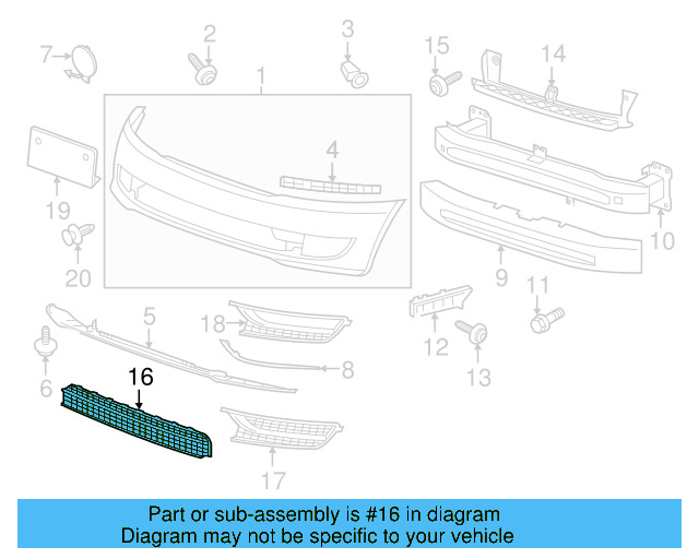 Lower Grille 561-853-677-9B9 - View 4