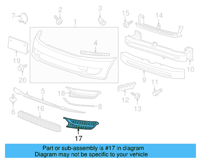 Outer Grille 561-853-666-A-9B9 - View 5